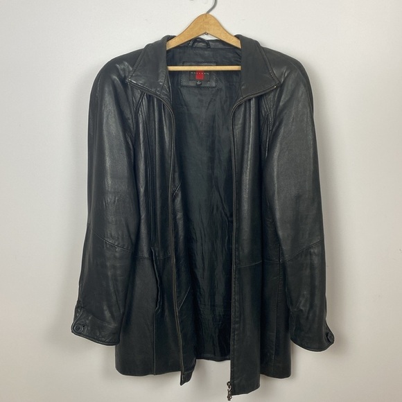 Vintage Gallery Full Leather Jacket Zip front size large - Picture 13 of 15